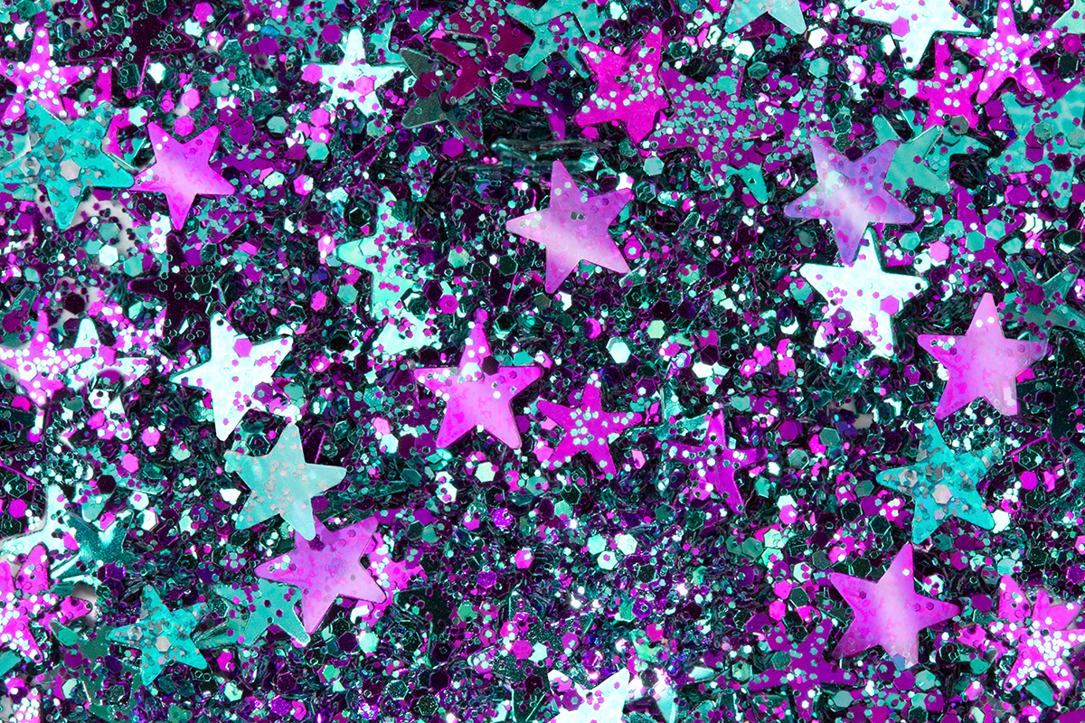 Jolifin Glitter Stars purple-türkis