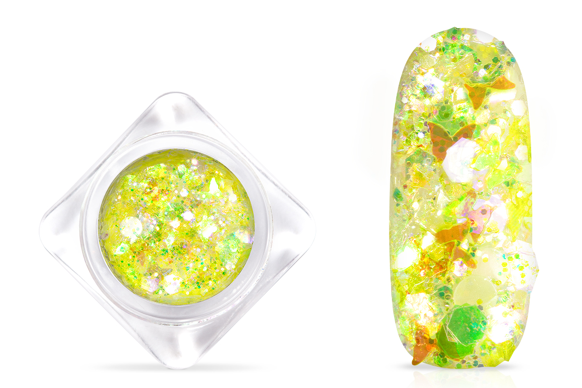 Jolifin Nightshine Butterfly Glitter - yellow 