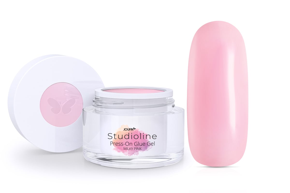 Jolifin Studioline - Press-On Glue Gel milky pink 15ml