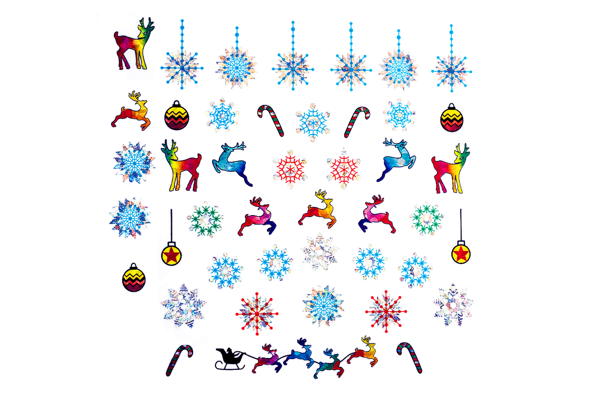 Jolifin LAVENI XL Sticker - hologram christmas No. 2