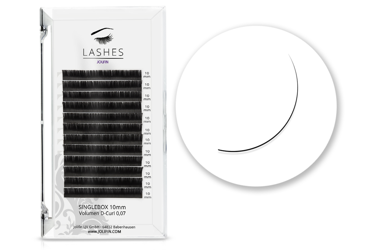 Jolifin Lashes - SingleBox 10mm - Volumen D-Curl 0,07