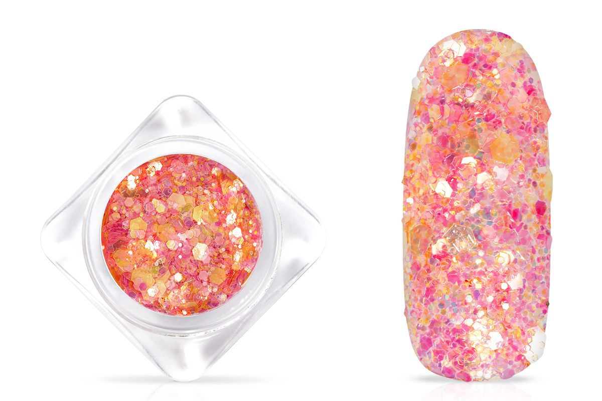 Jolifin Hexagon Glitter - peach fire