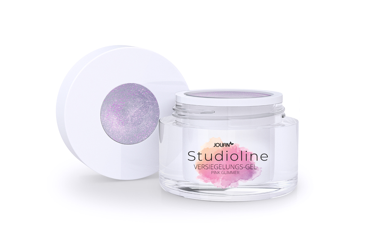 Jolifin Studioline - Versiegelungs-Gel pink Glimmer 5ml