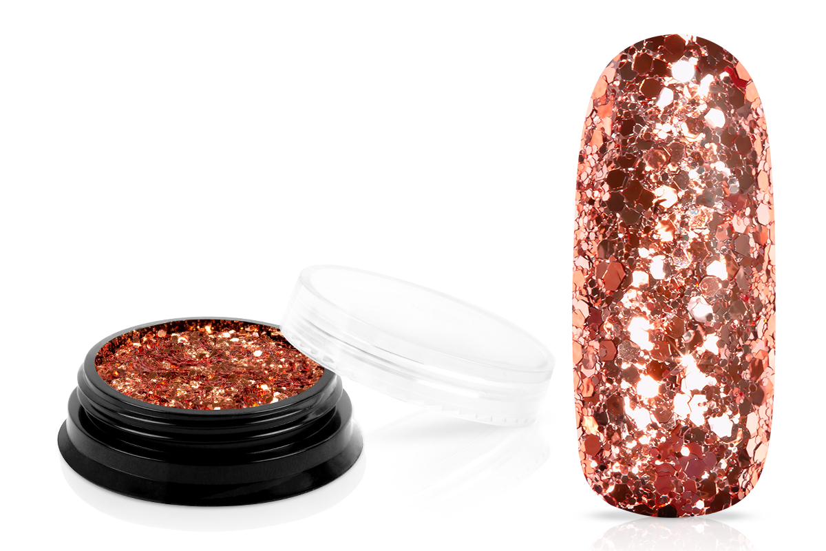 Jolifin LAVENI Sparkle Glitter - rosy copper