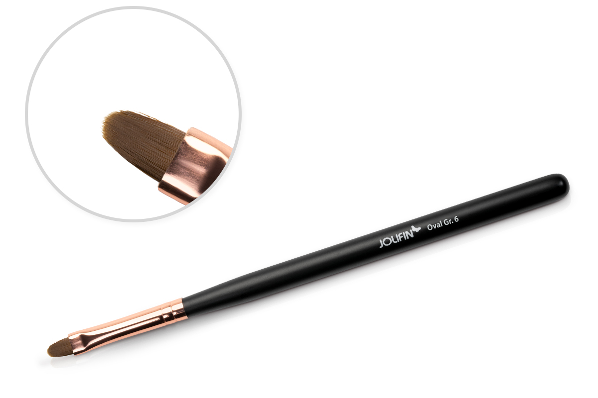 Jolifin Gel-Pinsel rosy-black - oval Gr. 6