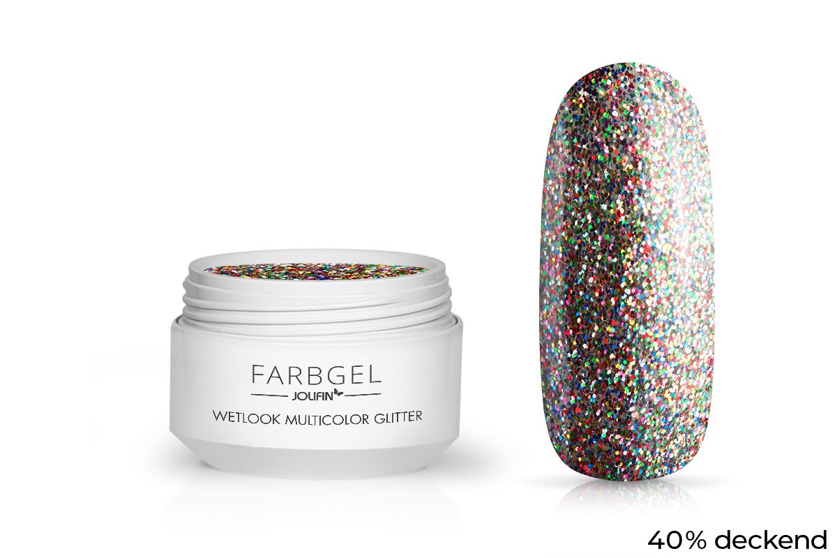 Jolifin Wetlook Farbgel multicolor Glitter 5ml | 8434AFT